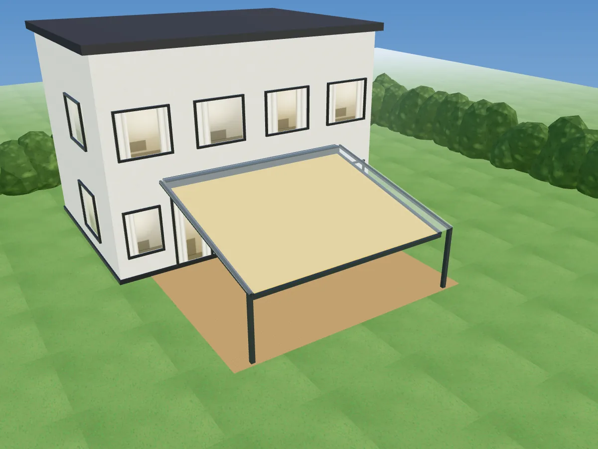 Auf-/Unterdachmarkise – Rendering aus dem Konfigurator
