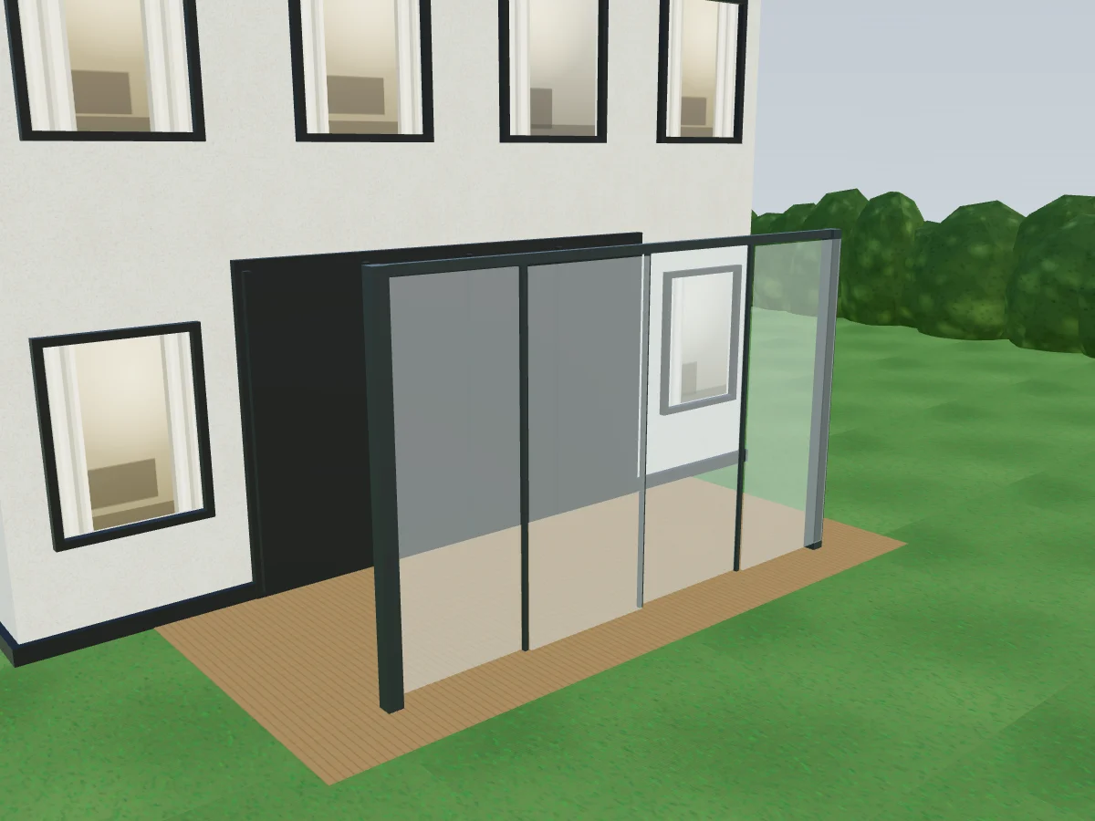 Glasschiebesystem – Rendering aus dem Konfigurator