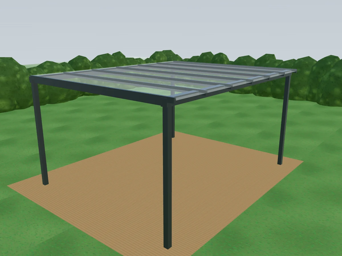 Freistehendes Terrassendach – Rendering aus dem Konfigurator
