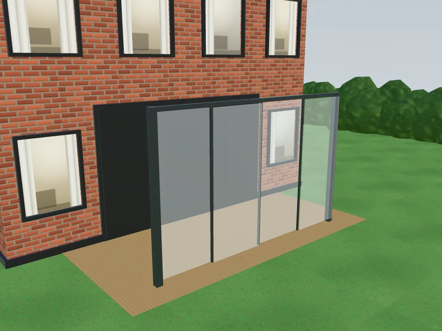Glasschiebesystem, Variante: Anthrazit