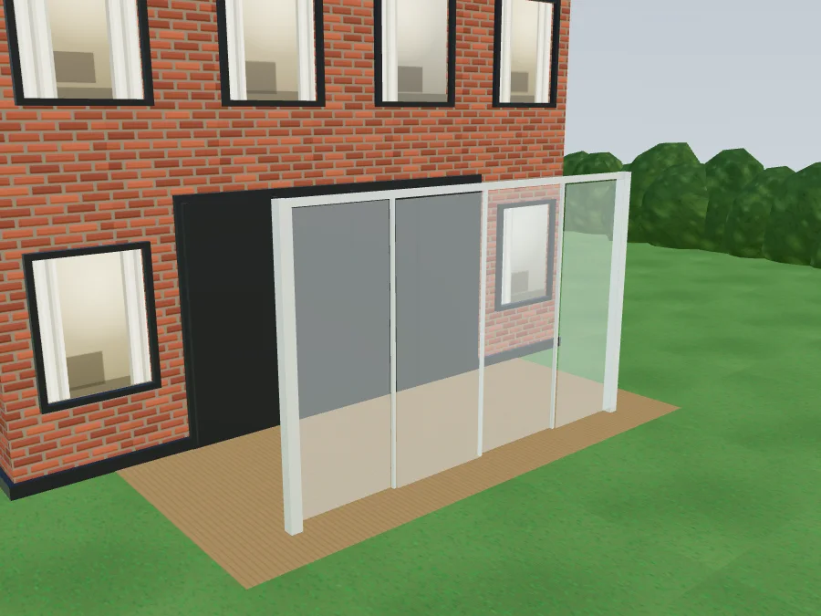 Glasschiebesystem, Variante: Reinweiß
